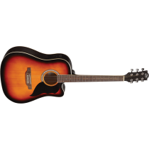 Eko Ranger VI Dreadnought Cutaway Brown Sunburst med mikrofonsystem