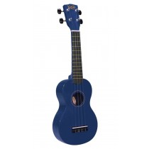 Korala UKS-30-BU soprano ukulele with guitar machine heads, with bag, blue