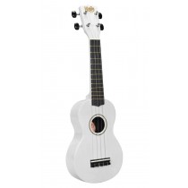 Korala UKS-30-WH soprano ukulele with guitar machine heads, with bag, white