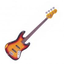 Vintage V74MRJP - Icon Fretless Bass Guitar - Sunburst